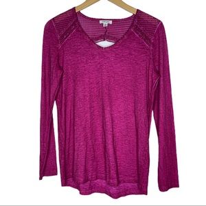 Tribal Jeans Plum Stone Washed Cotton Tee‎ NWOT